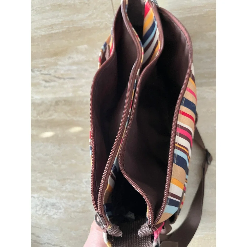 Skip Hop Duo Baby Diaper Bag Unisex Multi Color Striped Canvas Messenger Travel